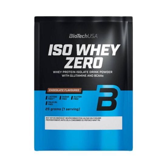 BioTech USA ISO Whey ZERO, Protein bez laktózy, TESTER, 25 g Příchuť: Čokoláda