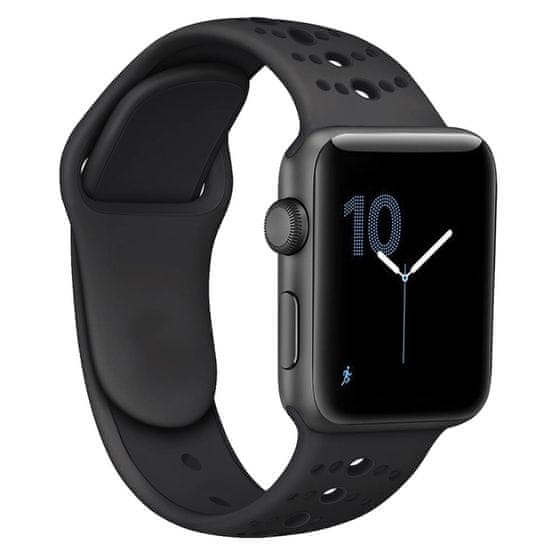 BStrap Silicone Sport řemínek na Apple Watch 38/40/41mm, Black