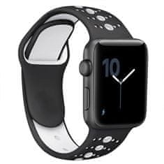 BStrap Silicone Sport řemínek na Apple Watch 38/40/41mm, Black White