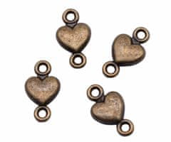 Kraftika 12 ks antické bronzové barvy valentine malé srdce kovové