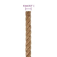 Vidaxl Jutové lano 100 m dlouhé 8 mm silné
