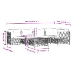 Vidaxl 6dílná zahradní sedací souprava s poduškami antracitová ocel