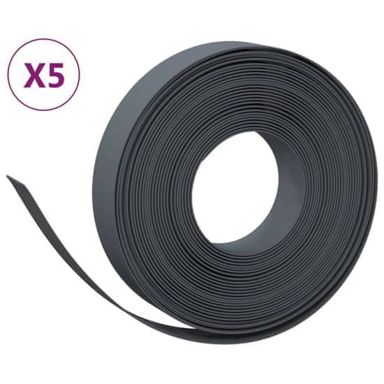 Vidaxl Travní lemy 5 ks šedé 10 m 10 cm polyethylen