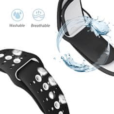 BStrap Silicone Sport řemínek na Apple Watch 38/40/41mm, Black White