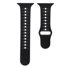 BStrap Silicone Sport řemínek na Apple Watch 38/40/41mm, Black Gray