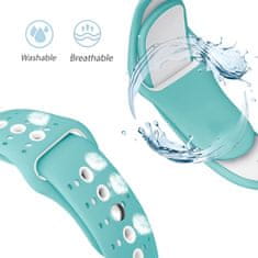 BStrap Silicone Sport řemínek na Apple Watch 42/44/45mm, Teal White