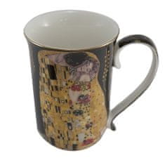 Home Elements  Porcelánový hrnek 400 ml, Klimt, Polibek tmavý
