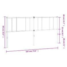 Vidaxl Kovové čelo postele bílé 180 cm
