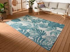 Hanse Home Kusový koberec Flair 105618 Tropical Leaves Turqouise – na ven i na doma 80x165