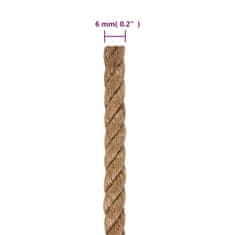 Vidaxl Jutové lano 25 m dlouhé 6 mm silné