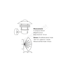 NORDLUX Senzorové nástěnné svítidlo Vejers Ø 220 x 230 x 260 mm,