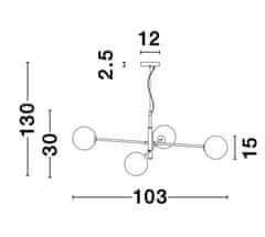 Nova Luce Nápaditý lustr Vitra 450 mm černá,zlatá