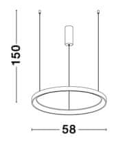 Nova Luce Pertino stmívatelný LED lustr 480 mm 2280 lm černá