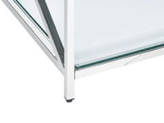 Beliani Konferenční stolek se skleněnou deskou stříbrný AUDET