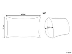 Beliani Sada 2 manšestrových polštářů 47 x 27 cm hnědé ZINNIA