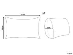 Beliani Sada 2 manšestrových polštářů 47 x 27 cm krémově bílé MILLET
