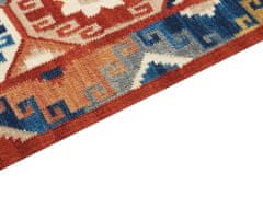 Beliani Vlněný kelimový koberec 80 x 150 cm vícebarevný LUSARAT