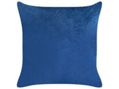 Beliani Sada 2 sametových polštářů 45 x 45 cm modré TALINUM
