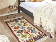 Beliani Vlněný kelimový koberec 80 x 150 cm vícebarevný AKNALICH