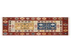 Beliani Vlněný kelimový koberec 80 x 300 cm vícebarevný VOSKEHAT