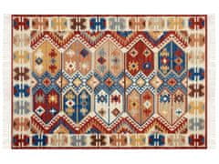 Beliani Vlněný kelimový koberec 160 x 230 cm vícebarevný VANASHEN