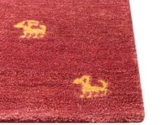 Beliani Vlněný koberec 80 x 150 cm červený YARALI