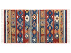 Beliani Vlněný kelimový koberec 80 x 150 cm vícebarevný NORAKERT