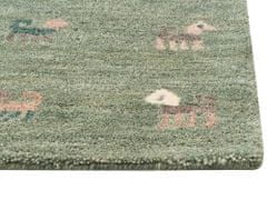 Beliani Vlněný koberec 80 x 150 cm zelený KIZARLI