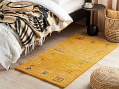 Beliani Vlněný koberec 80 x 150 cm žlutý AKALAN