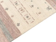 Beliani Vlněný koberec 80 x 150 cm béžový/hnědý KARLI