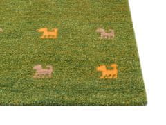 Beliani Vlněný koberec 80 x 150 cm zelený YALAFI