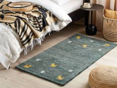Beliani Vlněný koberec 80 x 150 cm zelený CALTI