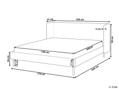 Beliani Sametová postel 160 x 200 cm taupe ARETTE