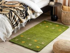 Beliani Vlněný koberec 80 x 150 cm zelený YALAFI