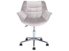 Beliani Sametová kancelářská židle šedá LABELLE