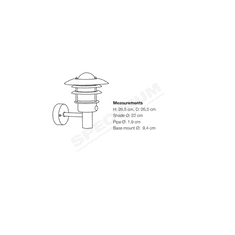 NORDLUX Venkovní nástěnná lampa se stříškami Lønstrup - 360 mm - galvanizace - 320 mm - Ø 108 mm - 285 mm, galvanizace