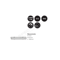 NORDLUX Prachotěsné LED svítidlo Works IP65 - 20 W LED - 2 x 10 W LED - 660 mm - 1700 lm - 120° - 118 mm - 25000 h šedá 1700 lm 118 mm