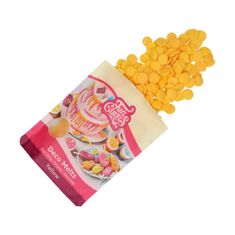 FunCakes Snadno rozpustná poleva v peckách 250g Žlutá 