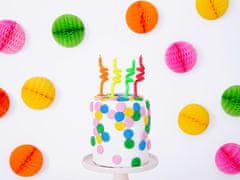 PartyDeco Svíčky na dort 8cm 4kusy kroucené barevné 