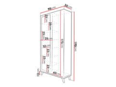 Veneti Šatní skříň 90 cm se zrcadlem KATIA - bílá