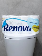 Renova Toaletní papír Skin Care Derma bílý 3-vrstvý, 8 ks