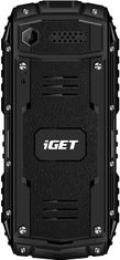 iGET iGET Defender D10 Black - odolný telefon IP68, DualSIM, 2500 mAh, BT, powerbanka, svítilna, FM, MP3