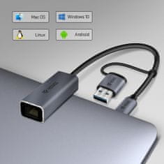 Yenkee adaptér YTC 013 USB-C - RJ-45 Ethernet