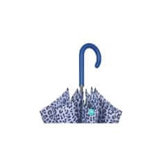 Perletti Time, Dámský holový deštník Bordo Leopardo / modrý, 26255