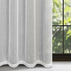DESIGN 91 Hotová záclona Noelia bílá s kroužky - jemné proužky s lesklou nití, š. 3 mx d. 2,5 m