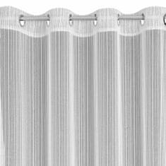 DESIGN 91 Hotová záclona Noelia bílá s kroužky - jemné proužky s lesklou nití, š. 3 mx d. 2,5 m