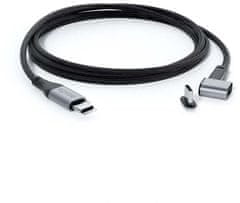 EPICO kabel USB-C, magnetický, opletený, šedá