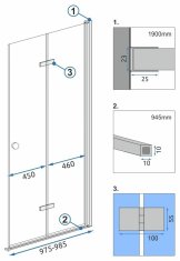 REA Sprchové dveře Fold Modul 100 REA-K7439 - Rea