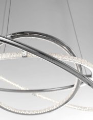Nova Luce Jemné závěsné svítidlo Livorno poseté LED krystaly 600 mm 3900 lm chrom