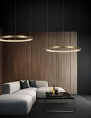 Nova Luce Elegantní závěsné LED svítidlo Vegas v luxusním zlatavém designu 1080 mm 1900 lm zlatá